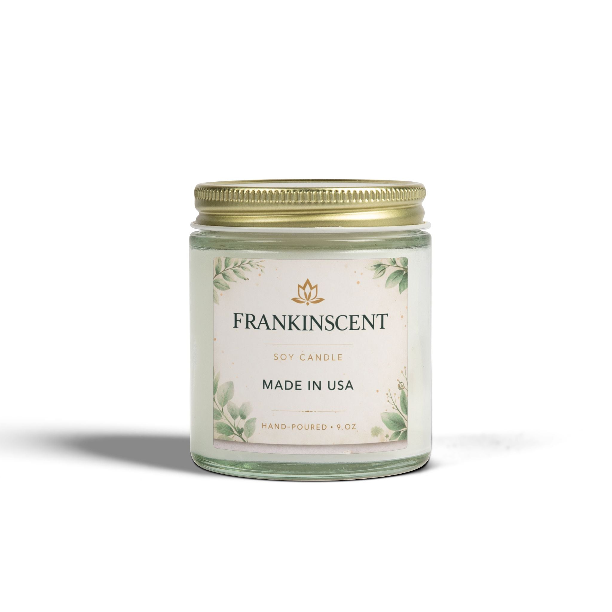 Coconut Apricot Soy Candle — 4oz/9oz Scented Jar (Frankinscent)