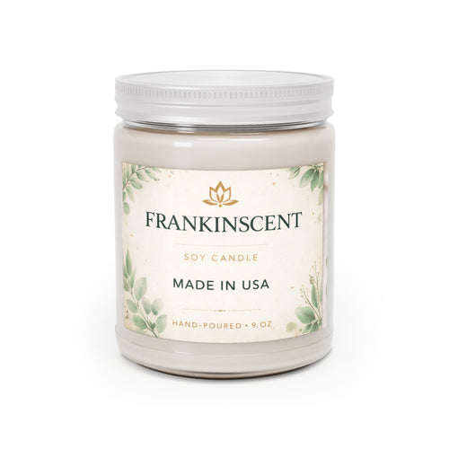Frankinscent 9oz Soy Candle Jar — Hand-Poured Scented Candle (White Lid)
