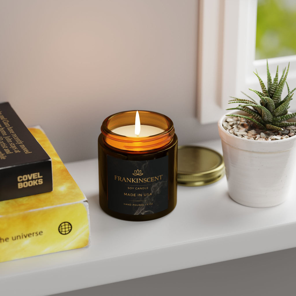 Coconut Apricot Soy Candle — 4oz/9oz Glass Jar (Frankinscent)
