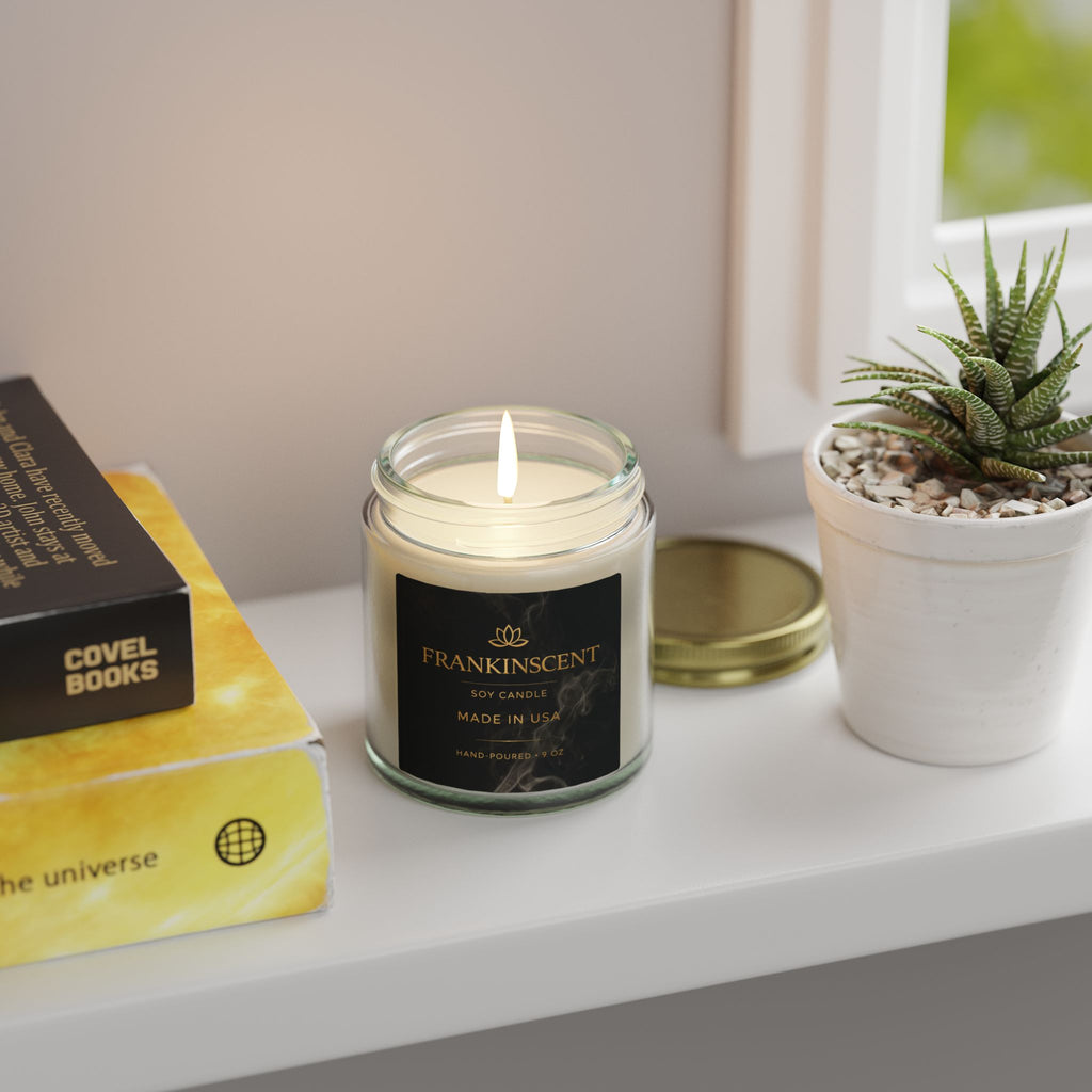 Coconut Apricot Soy Candle — 4oz/9oz Glass Jar (Frankinscent)
