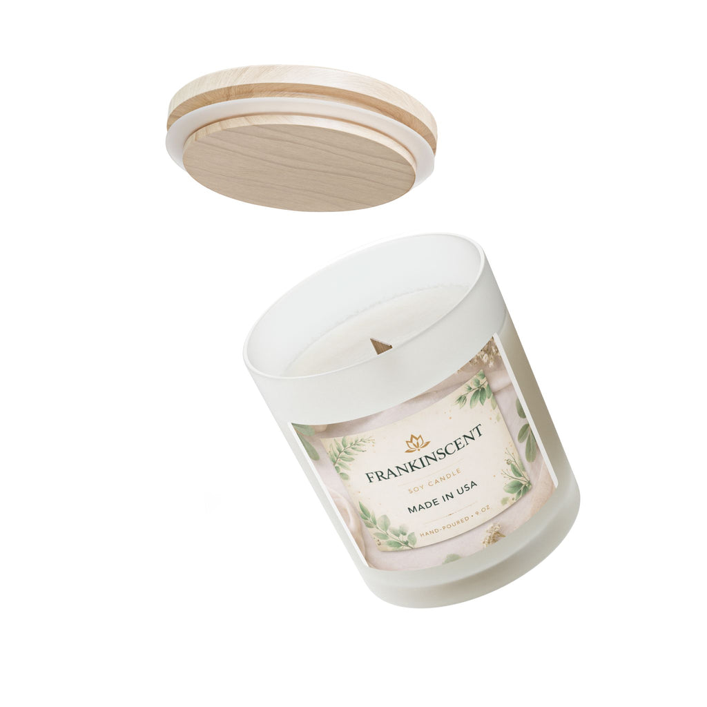 Frosted Glass Candle — 11oz Soy Candle | FRANKINSCENT Made in USA
