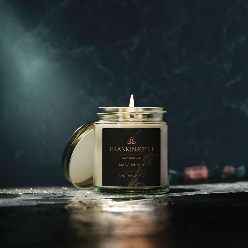 Coconut Apricot Soy Candle — 4oz/9oz Glass Jar (Frankinscent)