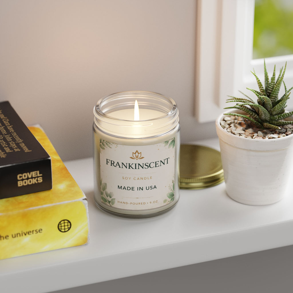Coconut Apricot Soy Candle — 4oz/9oz Scented Jar (Frankinscent)
