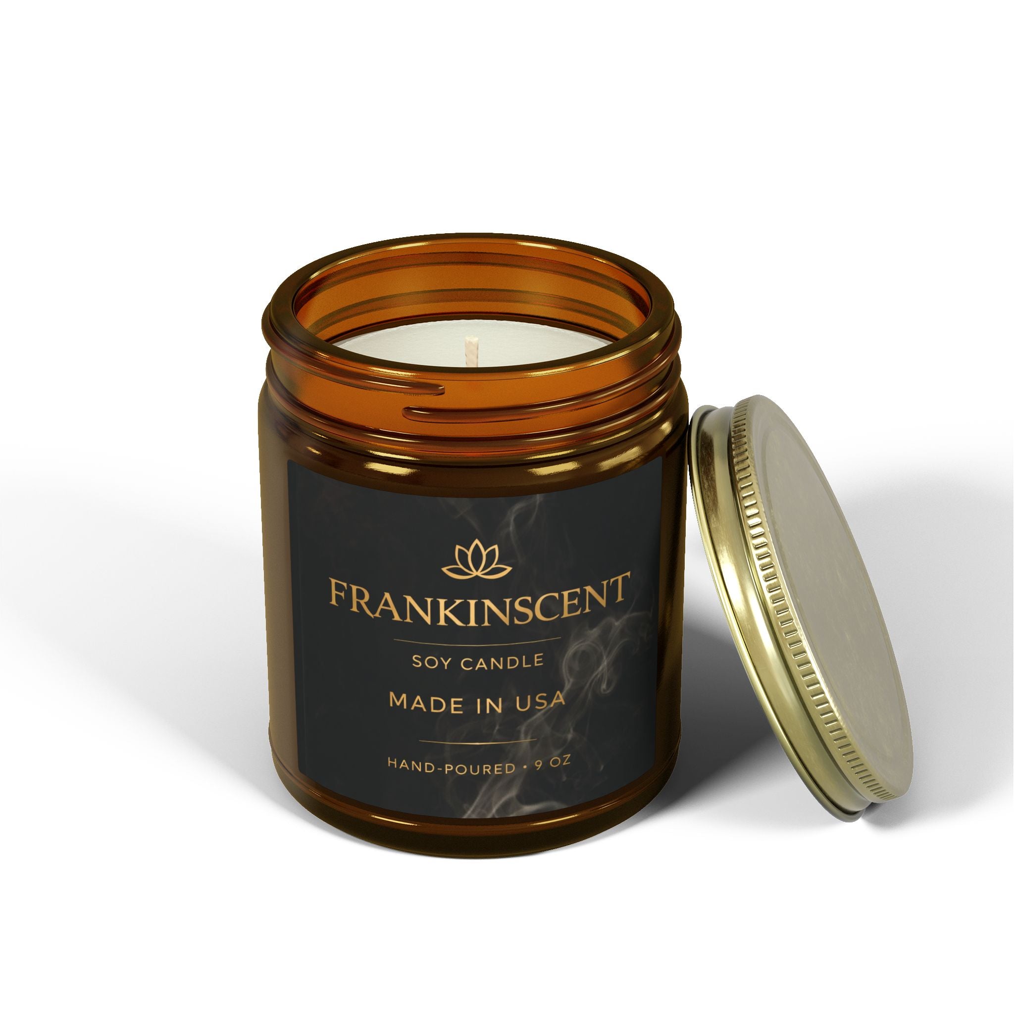 Coconut Apricot Soy Candle — 4oz/9oz Glass Jar (Frankinscent)