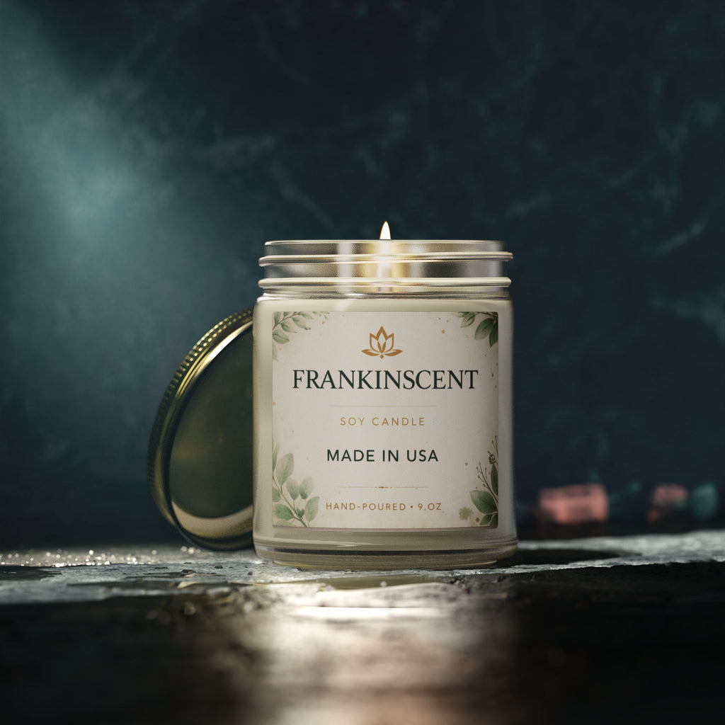 Coconut Apricot Soy Candle — 4oz/9oz Scented Jar (Frankinscent)