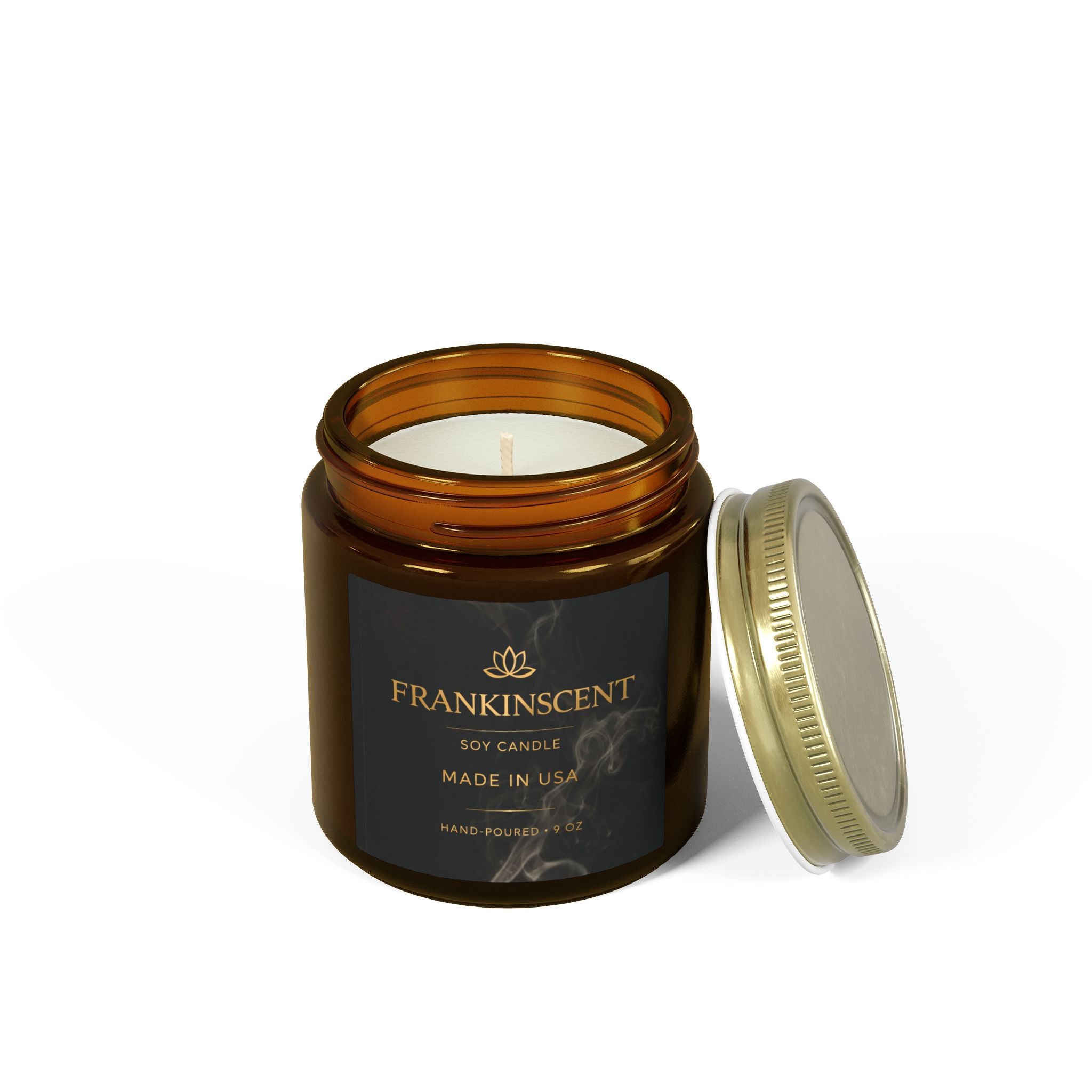Coconut Apricot Soy Candle — 4oz/9oz Glass Jar (Frankinscent)