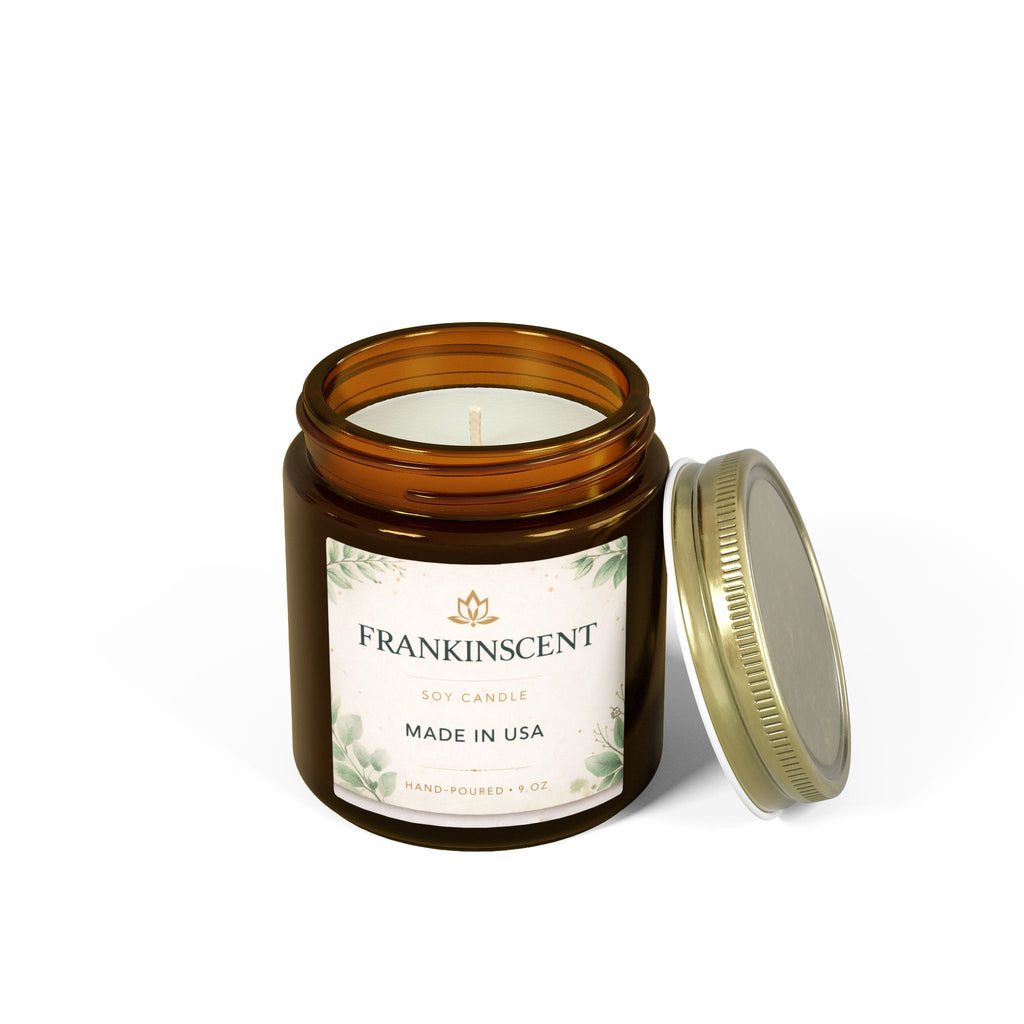 Coconut Apricot Soy Candle — 4oz/9oz Scented Jar (Frankinscent)