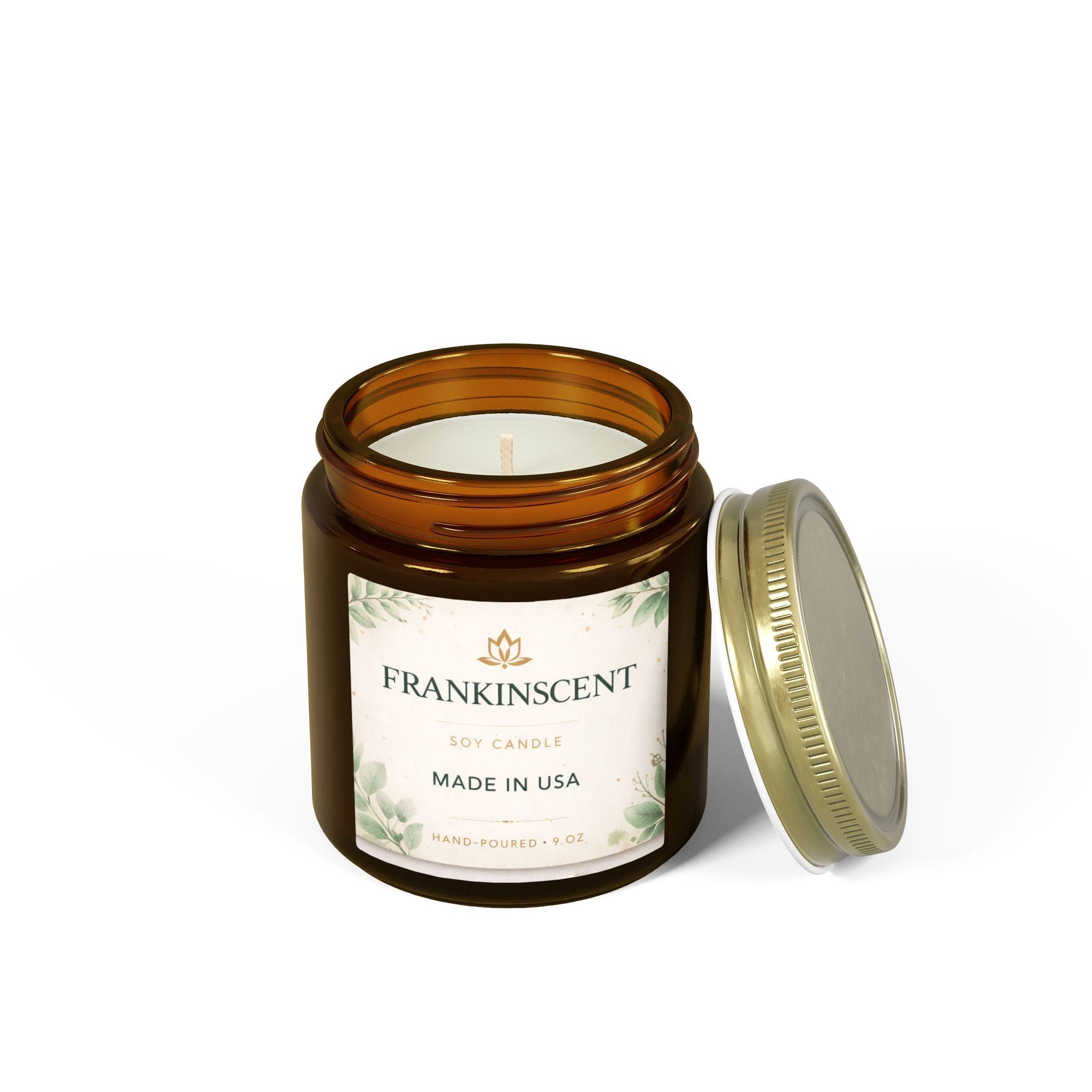 Coconut Apricot Soy Candle — 4oz/9oz Scented Jar (Frankinscent)