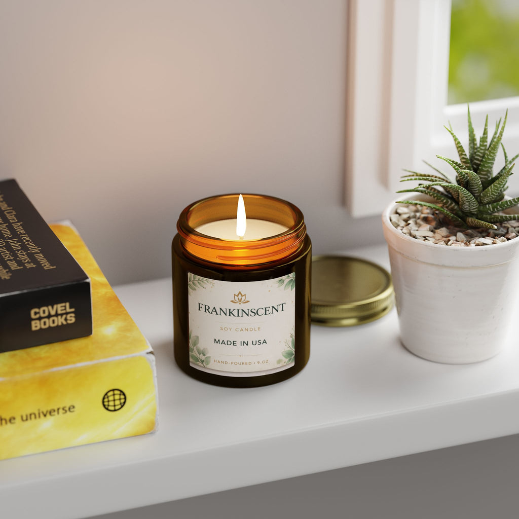 Coconut Apricot Soy Candle — 4oz/9oz Scented Jar (Frankinscent)