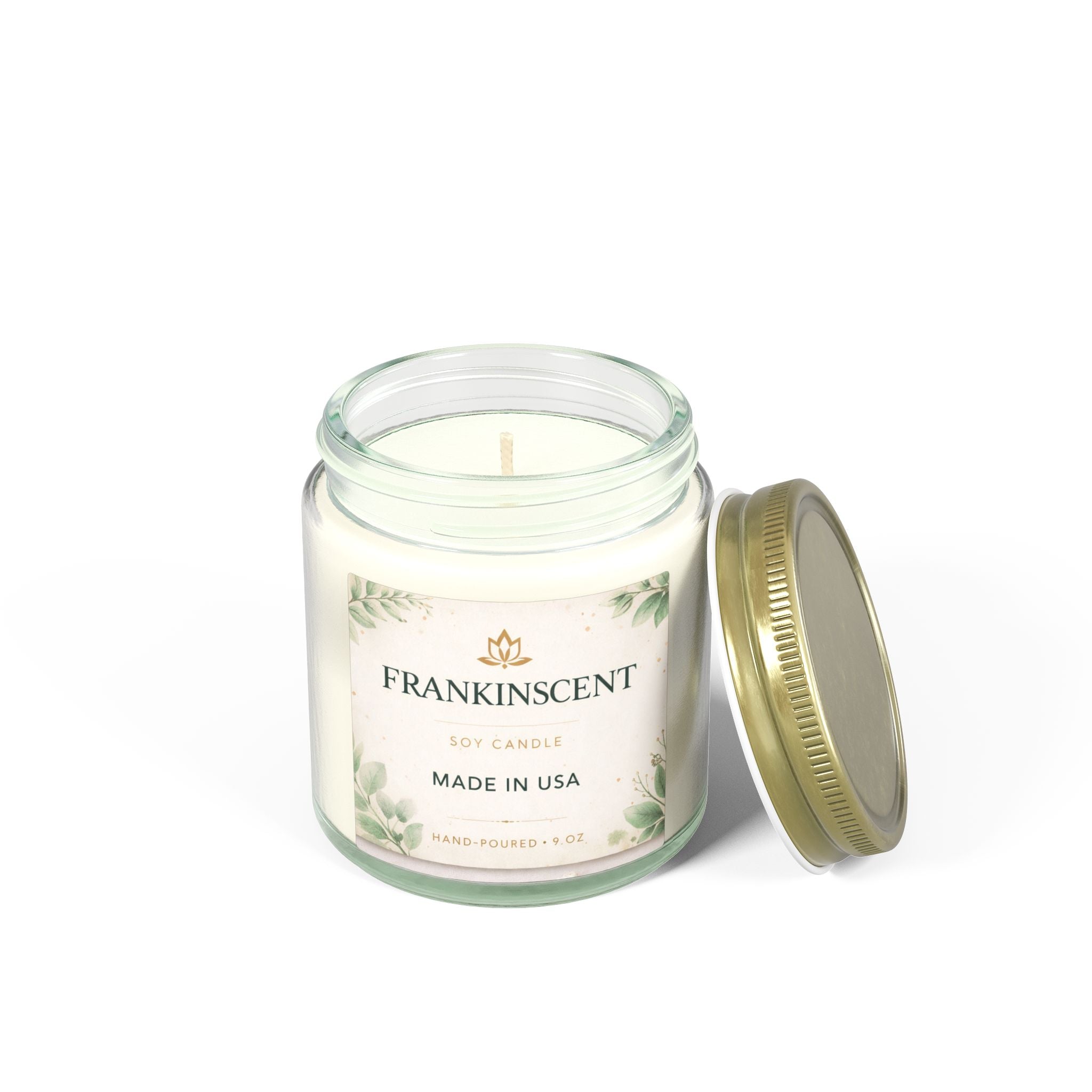 Coconut Apricot Soy Candle — 4oz/9oz Scented Jar (Frankinscent)