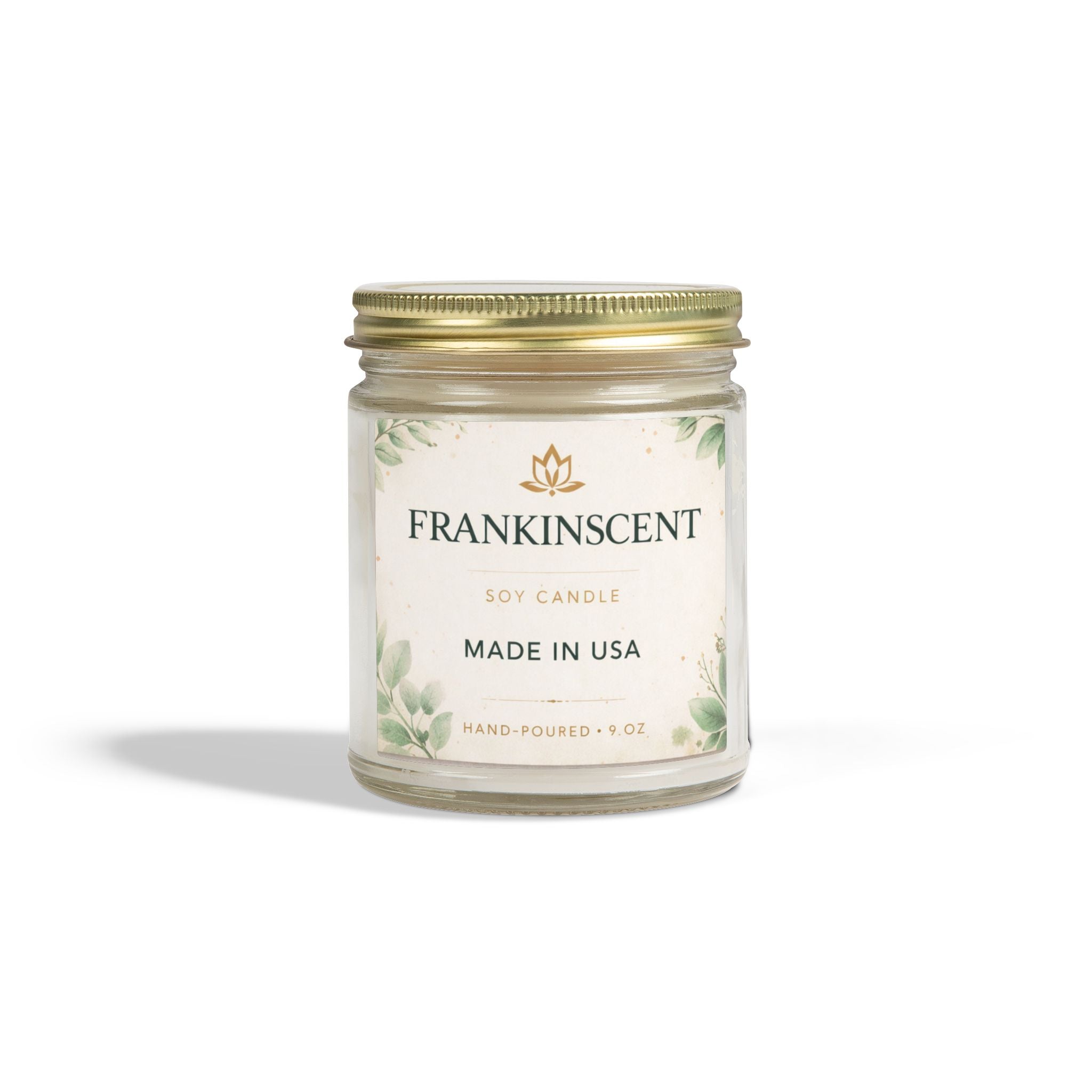 Coconut Apricot Soy Candle — 4oz/9oz Scented Jar (Frankinscent)