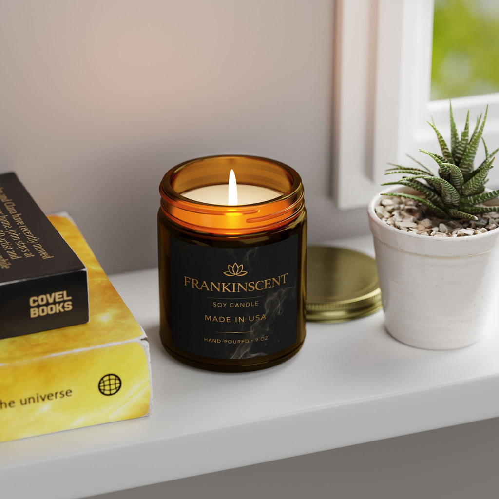 Coconut Apricot Soy Candle — 4oz/9oz Glass Jar (Frankinscent)